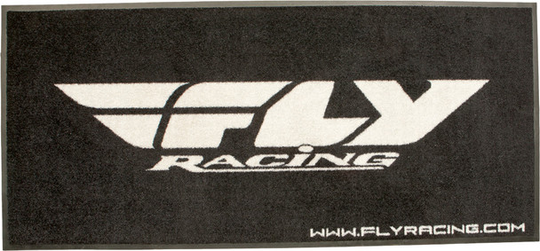 Fly Racing Floor Rug Black/White 73"X33" Fly Rug