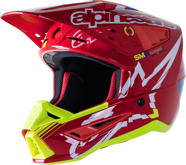 Alpinestars S-M5 Action Helmet Red/White/Yellow Md 8306122-3325-Md