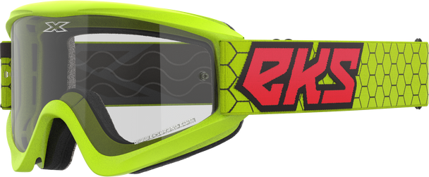 EKS Brand Flat Out Clear Goggle Flo Ylw/Black/Fire Red Clear 067-60445