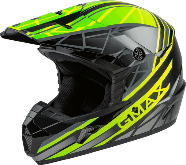 Gmax Youth Mx-46Y Off-Road Mega Helmet Black/Hi-Vis/Grey Ys D3462770