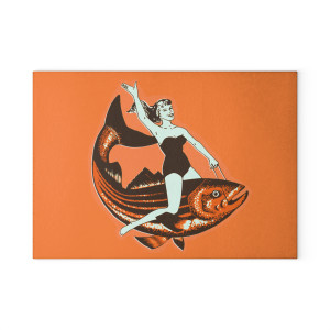Glass Cutting Board - Fish Rider Glass Cutting Board - Fish Rider