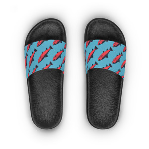 Women's Slide Sandals - Red Salmon Women's Slide Sandals - Red Salmon