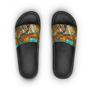 Women's Slide Sandals - Brown Trout Pattern Women's Slide Sandals - Brown Trout Pattern