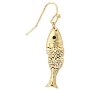 Crystal Scale Earrings Gold Finish Crystal Scale Earrings Gold Finish