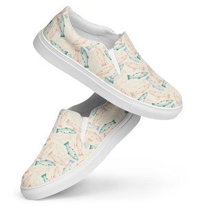 Women’s slip-on canvas shoes - Colored Salmon  Fish Women’s slip-on canvas shoes - Colored Salmon  Fish