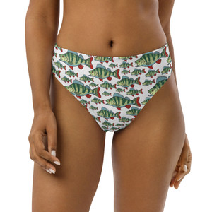 Recycled high-waisted bikini bottom - Bass fish Recycled high-waisted bikini bottom - Bass fish