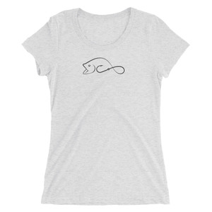 Ladies' short sleeve t-shirt - Fish outline