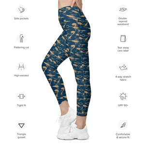 Fly Fishing Leggings with pockets UPF 50+
