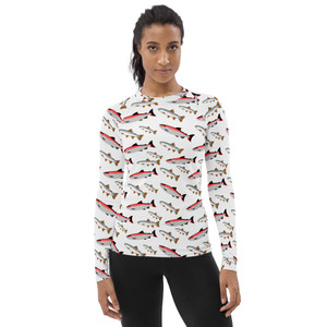 Women's Rash Guard - Salmon UPF 50+ Women's Rash Guard - Salmon UPF 50+