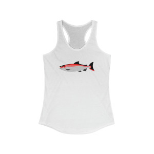 Women's Ideal Racerback Tank - Red/White Trout Women's Ideal Racerback Tank - Red/White Trout