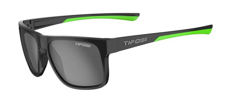 Tifosi Sunglasses, Swick, Satin Black/Neon Smoke Polarized