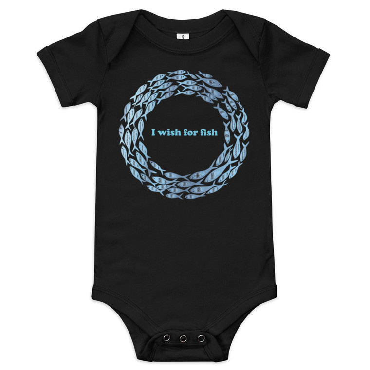 Baby short sleeve one piece - I wish for fish