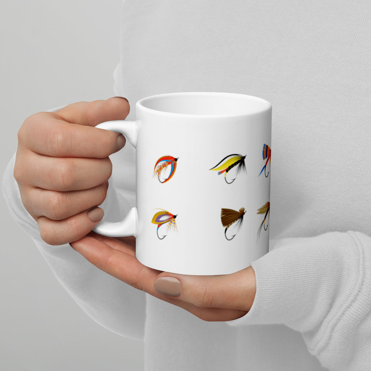 White glossy mug - Flies