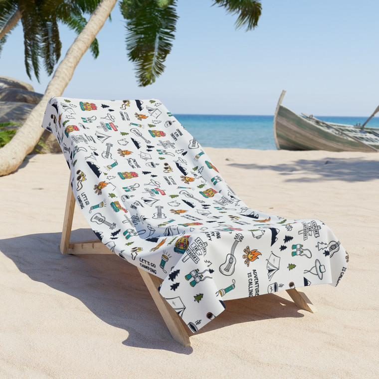 Beach Towel - Let's Go Camping!