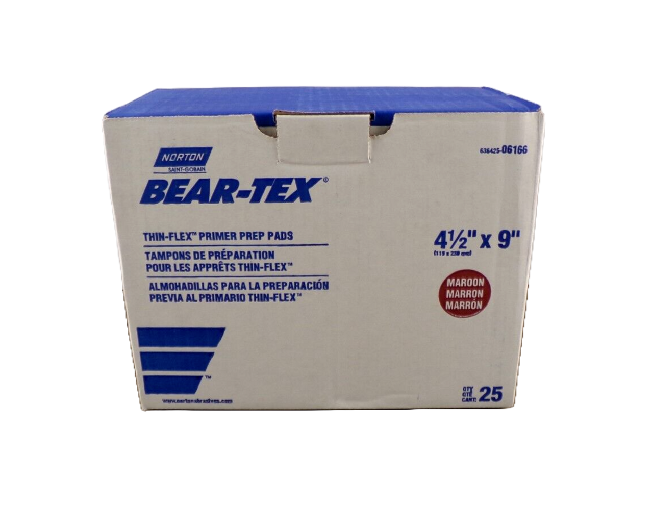 Norton 6" x 9" Bear-Tex Maroon Primer Prep Scuff Pad