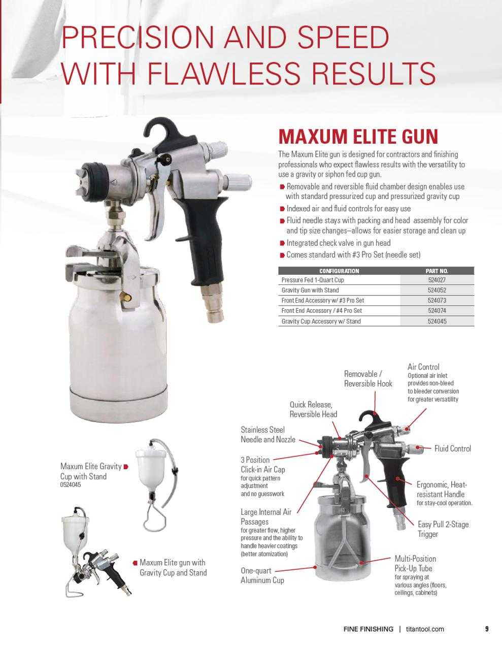 Titan Turbine HVLP Spray Gun Maxum Elite Gun with 1-Qt. Cup