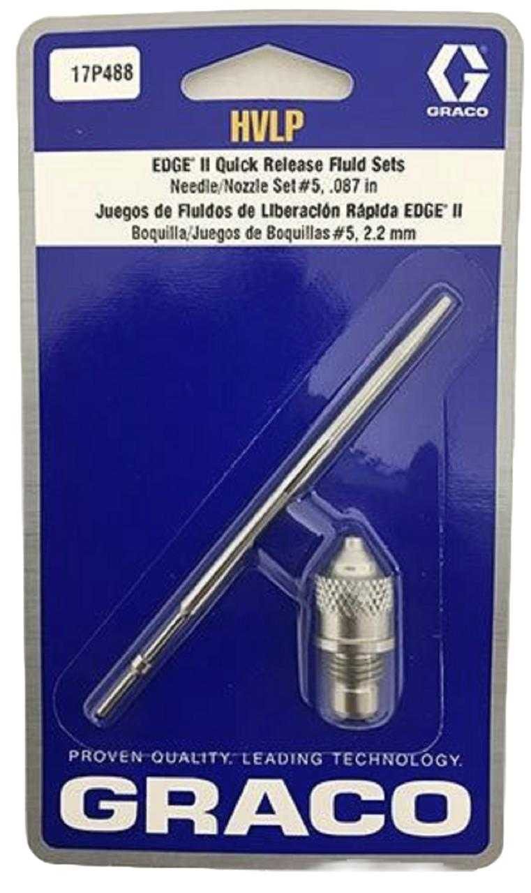 5 Quick Release Fluid Needle Nozzle Set For Graco Edge II