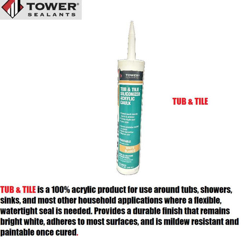 Tower Tub & Tile Siliconized Caulk - WHITE