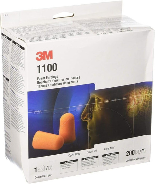 3M™ Foam Earplugs 1100, Uncorded, 1000 Pair/Case