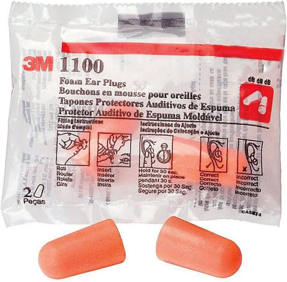 3M™ Foam Earplugs 1100, Uncorded, 1000 Pair/Case