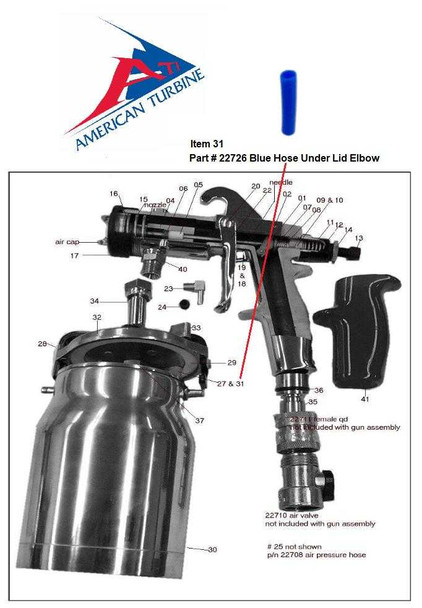 Blue Hose Under Lid Elbow