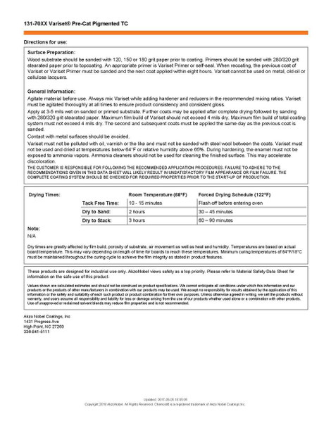 Variset Select Pre-Cat Topcoat