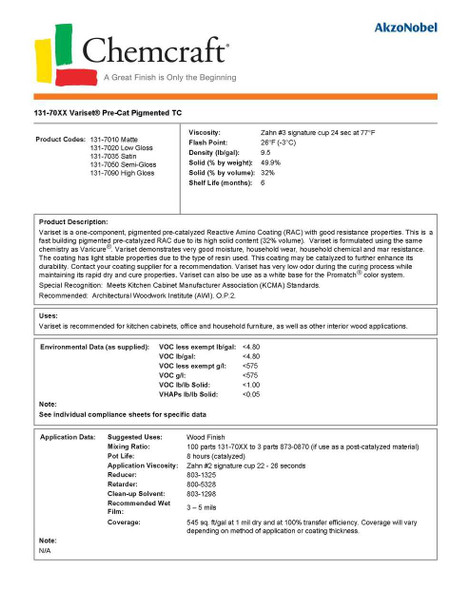 Variset Select Pre-Cat Topcoat