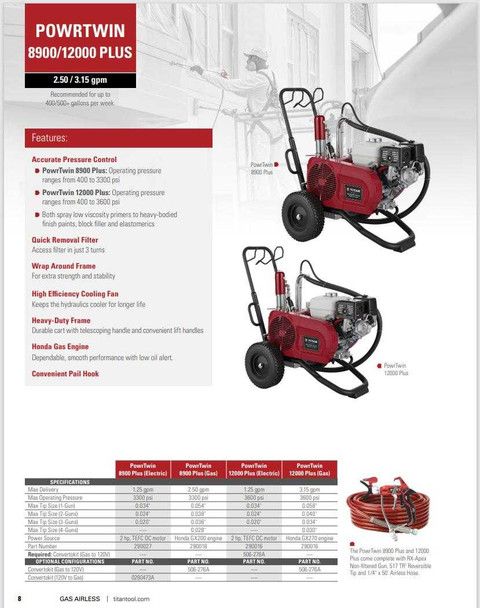 PowrTwin 8900 Plus Gas Ailess Sprayer