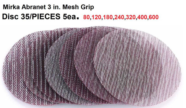 3-Inch Grit Mesh Abrasive Dust Free Sanding Discs Box of 50 Discs