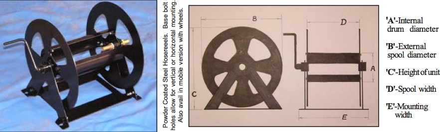 Steel hose reel for up to 40m of 20mm I.D.Hose - Australian Made