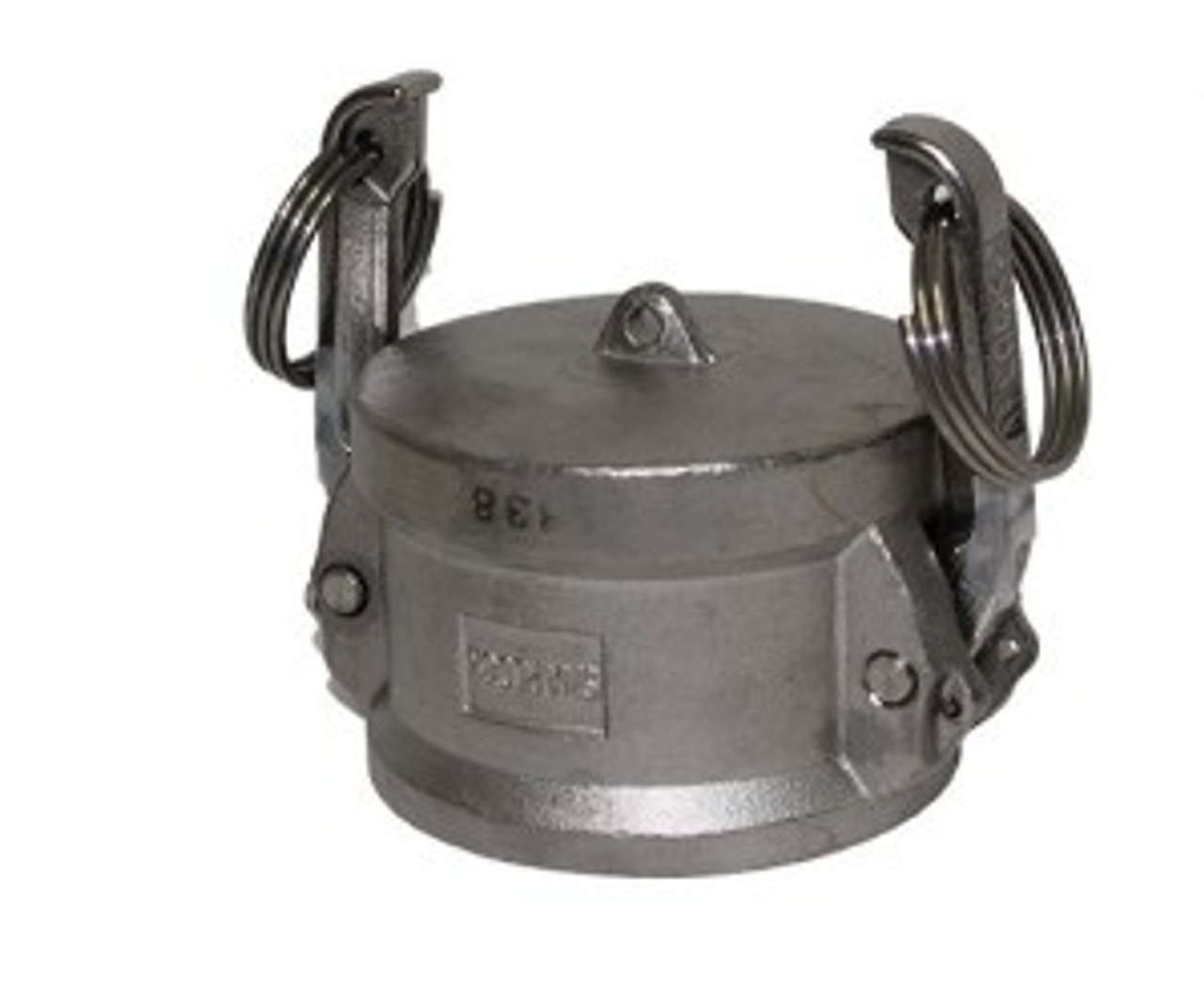 316 S/Steel Camlock 150mm Dust Cap with S/Steel Locking Arms, Rubber Seal and Locking Pins