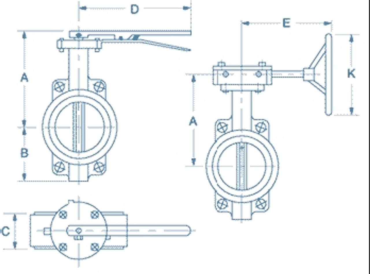 200mm Worm Gear Butterfly Valve Wafer Style with S/Steel Disc "Certified"