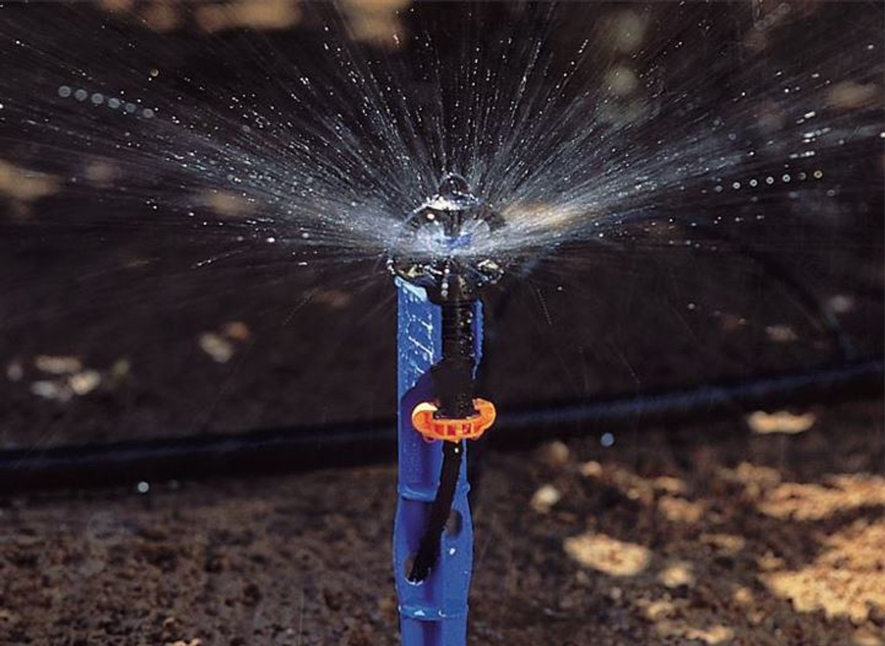 50 L/Hour Netafim SuperNet Pressure Compensated Sprinkler (Long Range Deflector) with Blue Stake and Tube