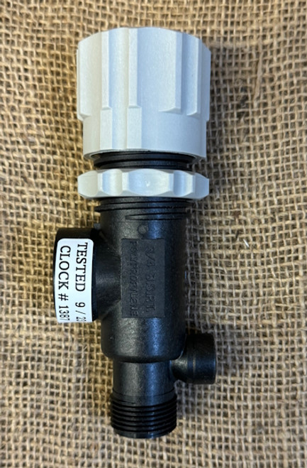 3/4" Direct Acting Pressure Relief Valve Polypropylene with VITON O-Ring and 316 S/Steel spring - 420 kPa