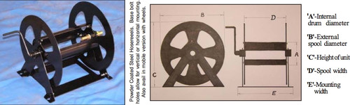 Steel hose reel for up to 40m of 20mm I.D.Hose - Australian Made