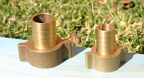 100mm Brass Nut & Tail with Rubber Washer - Made in Australia - 4" BSP