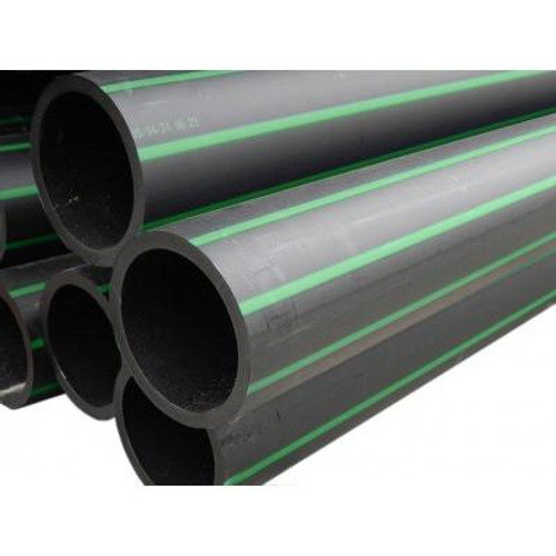 11/2" Rural Green Stripe Poly Pipe x 300m coil - rated to 800 kPa