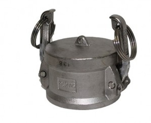 316 S/Steel Camlock 25mm Dust Cap with S/Steel Locking Arms, Rubber Seal and Locking Pins
