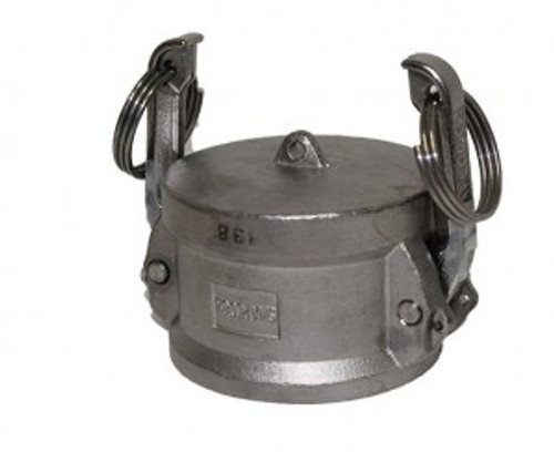 316 S/Steel Camlock 65mm Dust Cap with S/Steel Locking Arms, Rubber Seal and Locking Pins