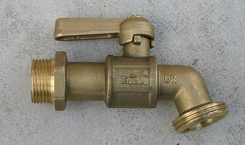 Brass "Balmain" tap with lever handle 3/4" male BSP outlet and 1/2" male BSP inlet