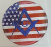 Car Decal   Stars and Stripes with Blue Square & Compass with G