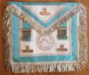  Silver  Apron  with Fringe & Silver  Lodge Badge and  Officer Emblem