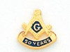 50 Year Gold Square & Compass Lapel Pin HOM7152-50T