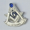Masonic Anniversary  5 Year Lapel Pin
