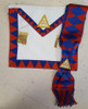 Royal Arch Companion Apron and  Sash Set   Royal Blue Diamonds