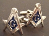  Masonic  Silver  Square & Compass  Cuff Link and 5 Shirt Stud Set    