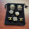  Masonic Pavement  Cuff  Links and 5  Shirt Studs Set