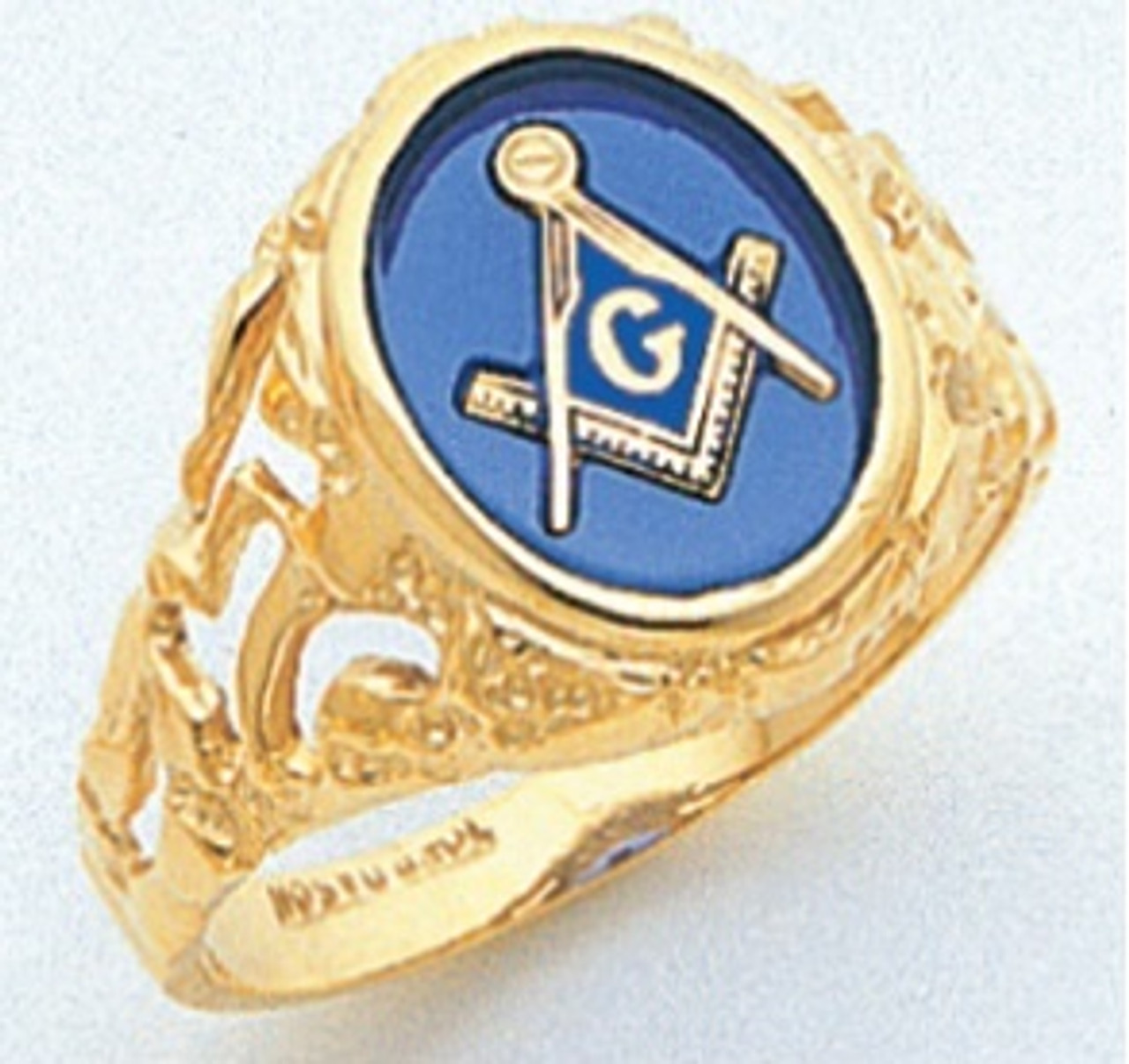 Gold Past Master Ring - 3309 - Partial Solid back