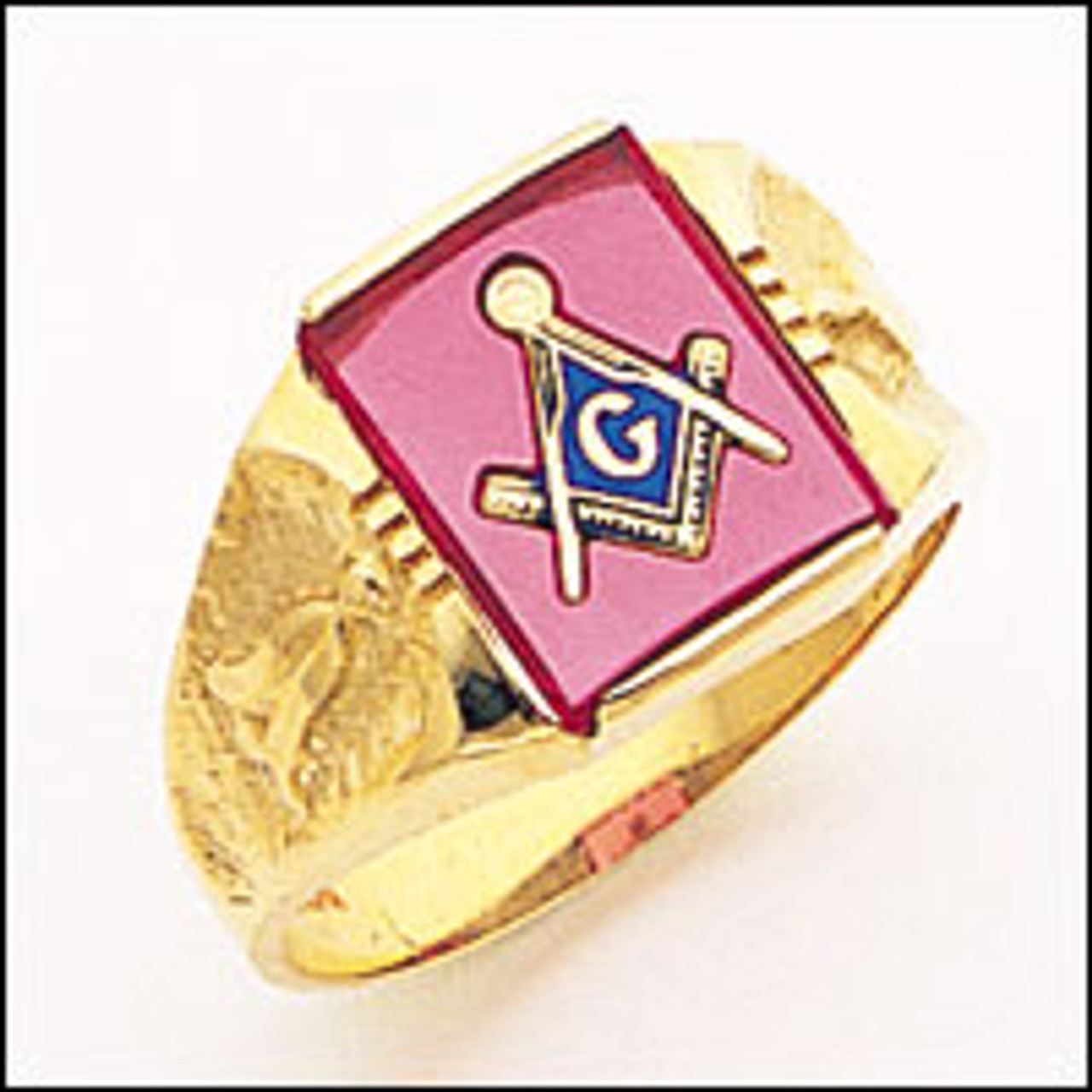 Gold Past Master Ring - 5143SBL - Solid Back