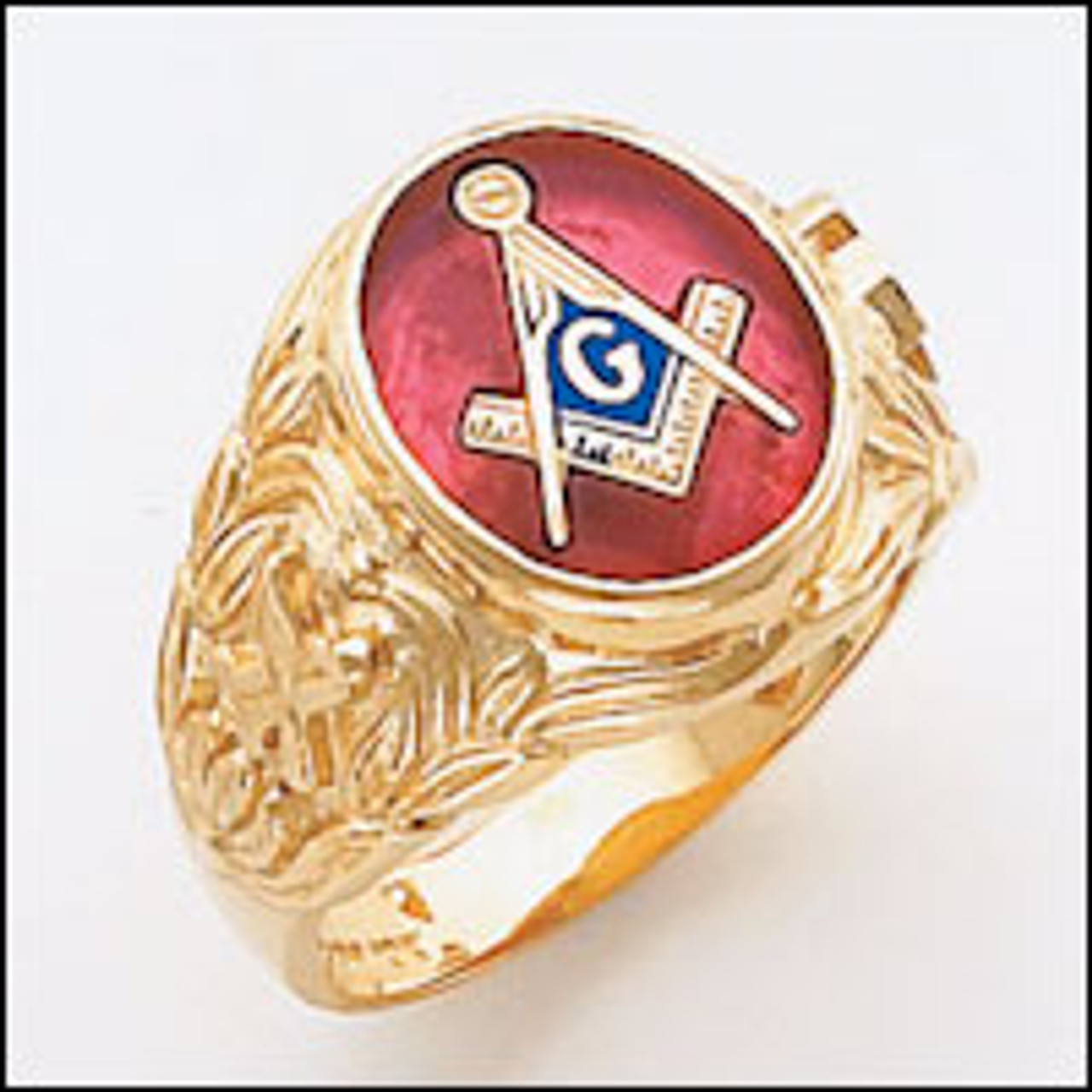 Men's Heavy Solid 10K or 14K Freemason Master Mason Ring